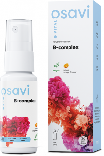 Osavi B-complex With Orange Flavour Oral Spray, B-complex ústní sprej s příchutí pomeranče, 25 ml  Doplněk stravy