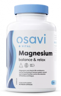 Osavi Magnesium balance & relax, Hořčík+ B6 + zinek, 90 rostlinných kapslí  Doplněk stravy