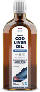 Osavi Norwegian Cod Liver Oil Omega 3, Omega 3 Norský olej z tresčích jater, 1000mg, 250 ml  doplněk stravy