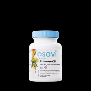 Osavi Primrose Oil with vitamin A & E, Pupalkový olej s vitamíny A & E, 1800 mg, 60 rostlinných kapslí  doplněk stravy