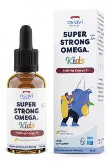 Osavi Super Strong Omega Kids, Extra silné Omega 3 pro děti, 1160 mg, citrón, 50 ml  Doplněk stravy