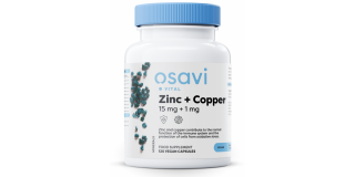Osavi Zinc + Copper, zinek a měď, 15 mg + 1 mg, 120 rostlinných kapslí  Doplněk stravy