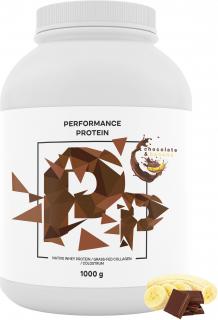 Performance Protein, nativní syrovátkový protein, čokoláda a banán, 1000 g  Nativní syrovátkový protein s kolostrem a kolagenem, doplněk stravy