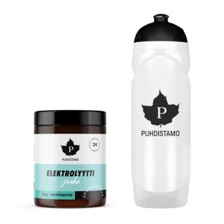 Puhdistamo - Electrolyte Powder 120g natural + láhev 750ml zdarma