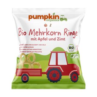 Pumpkin Organics - Vícezrnné kroužky s jablkem a skořicí BIO, 20 g  *CZ-BIO-001 certifikát