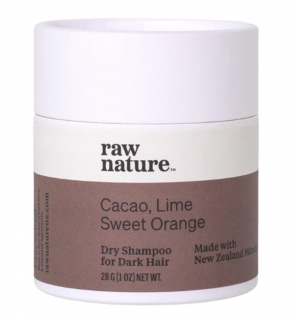 Raw Nature Dry Shampoo For Dark Hair, Suchý šampón pro tmavé vlasy, 28 g