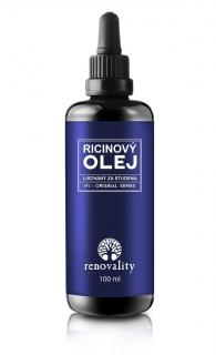 Renovality - Ricinový olej za studena lisovaný, 100ml s pumpičkou