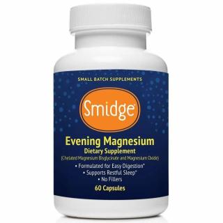 Smidge Evening Magnesium, hořčík bisglycinát, 60 rostlinných kapslí  Doplněk stravy
