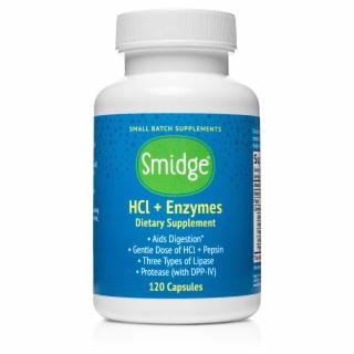 Smidge HCl + Enzymes, trávicí enzymy, 120 rostlinných kapslí  Doplněk stravy