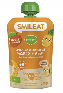 Smileat kapsička mandlové mléko, jablko, ananas, mango a banán 9M+, BIO, 100 g