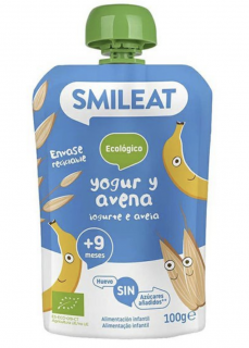 Smileat kapsička řecký jogurt, banán a oves 9M+, BIO, 100 g