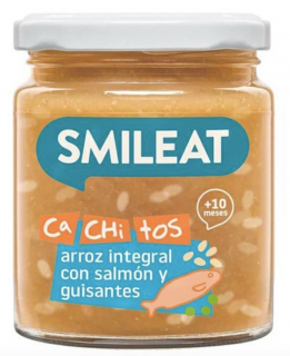 Smileat příkrm losos s hnědou rýží a zeleninou s extra panenským olivovým olejem, 10M+, BIO, 230 g