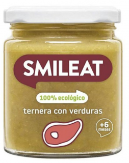 Smileat příkrm telecí se zeleninou s extra panenským olivovým olejem, 6M+, BIO, 230 g