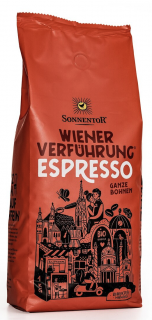 Sonnentor Vídeňské pokušení® Espresso, 100 % Arabica, zrnková káva, BIO, 1000 g  *CZ-BIO-002 certifikát