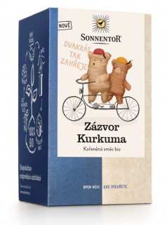 Sonnentor - Zázvor Kurkuma, porcovaný čaj, BIO, 18 ks  *CZ-BIO-002 certifikát