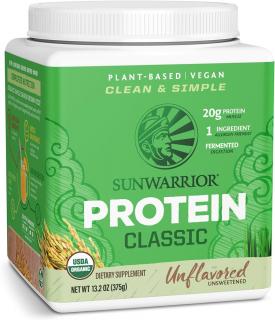 Sunwarrior Classic Protein, neochucený, 375 g  Doplněk stravy