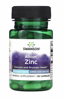 Swanson Albion® Zinc, Zinek, imunita a zdraví prostaty, 30 mg, 90 kapslí