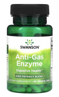 Swanson Anti-gas enzyme, trávicí enzymy, 90 rostlinných kapslí  Doplněk stravy