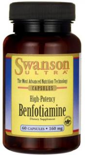 Swanson Benfotiamine (vitamín B1), 160 mg, 60 kapslí