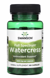 Swanson Full Spectrum Watercress, řeřicha, 400 mg, 60 kapslí  Doplněk stravy