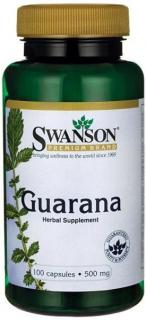 Swanson Guarana, 500 mg, 100 kapslí