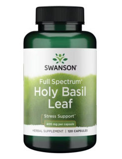 Swanson Holy Basil Extract (Bazalka indická), 400 mg, 120 kapslí