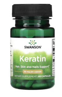 Swanson Keratin, 50 mg, 60 kapslí  Doplněk stravy