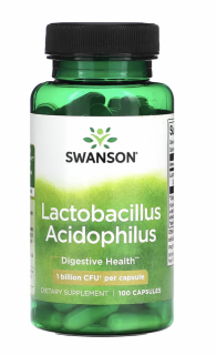 Swanson Lactobacillus Acidophilus, 1 miliarda CFU, 100 kapslí  Doplněk stravy