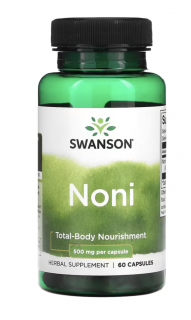 Swanson Noni, morinda barvířská, 500 mg, 60 kapslí  Doplněk stravy