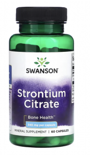 Swanson Strontium Citrate, zdraví kostí, 340 mg, 60 kapslí  Doplněk stravy