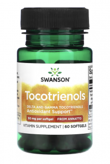 Swanson Tocotrienols, vitamin E, 50 mg, 60 kapslí  Doplněk stravy