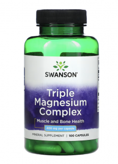 Swanson Triple magnesium Complex, 400 mg, 100 kapslí  Doplněk stravy
