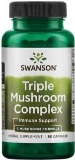 Swanson, Triple Mushroom Standardized Complex (Maitake, Reishi, Shiitake), 60 kapslí