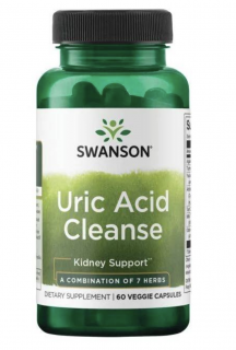 Swanson Uric Acid Cleanse, snížení kyseliny močové, 60 rostlinných kapslí  Doplněk stravy