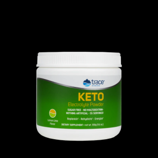 Trace Minerals Keto Electrolyte Powder, Keto elektrolyty v prášku, citrón a limetka, 330 g  Doplněk stravy
