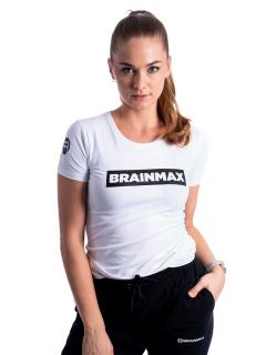 Triko BrainMax s pruhem dámské bílé  Dámské bavlněné tričko s krátkým rukávem a nápisem BrainMax Velikost: M