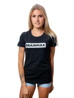 Triko BrainMax s pruhem dámské černé  Bavlněné dámské tričko s krátkým rukávem a nápisem BrainMax Velikost: S