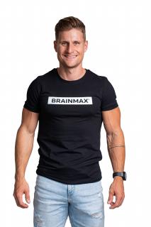 Triko BrainMax s pruhem pánské - černé  Tričko s krátkým rukávem pro muže v černém provedení Velikost: XL
