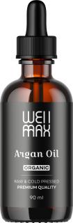 WellMax Arganový olej, BIO, RAW, 90 ml  Olej z arganových jader pro hydrataci a výživu pokožky / *CZ-BIO-001 certifikát
