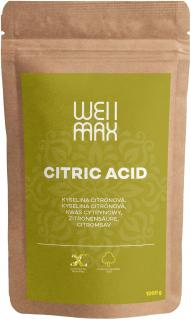 WellMax Kyselina citronová, Citric Acid, 1000 g  Kyselina citronová pro univerzální využití v domácnosti či výrobu domácí kosmetiky