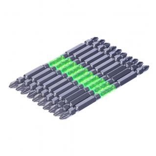 Sada japonských oboustranných šroubovacích bitů s magnetickým hrotem PH2 SK11 - 10 ks - široké - 110 mm
