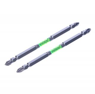 Sada japonských oboustranných šroubovacích bitů s magnetickým hrotem PH2 SK11 - 2 ks - široké - 130 mm