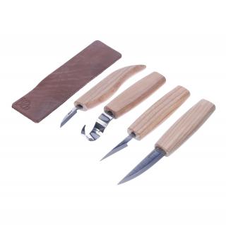Sada řezbářských nožů v dřevěné knize BEAVERCRAFT - 4 kusy