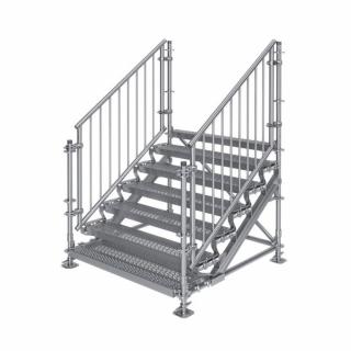 Samonosné venkovní schodiště RUX Premium - rozměry 1 x 1,5 x 1,5 m