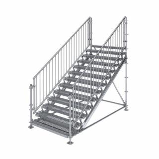 Samonosné venkovní schodiště RUX Premium - rozměry 2 x 3 x 1,5 m