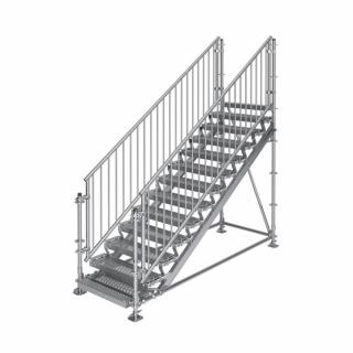 Samonosné venkovní schodiště RUX Premium - rozměry 2 x 3 x 1 m