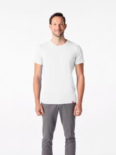 DAVOS Pánské tričko slim fit bílé Barva: Bílá, Velikost: XL