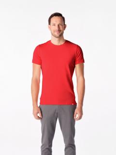 DAVOS Pánské tričko slim fit červené Barva: červená, Velikost: XXL
