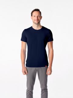 DAVOS Pánské tričko slim fit Navy Barva: Navy, Velikost: L