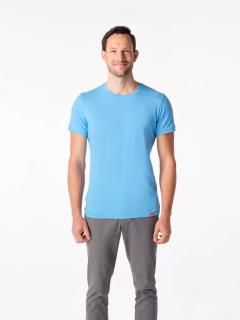 DAVOS Pánské tričko slim fit světleodré Barva: Světle modrá, Velikost: XL